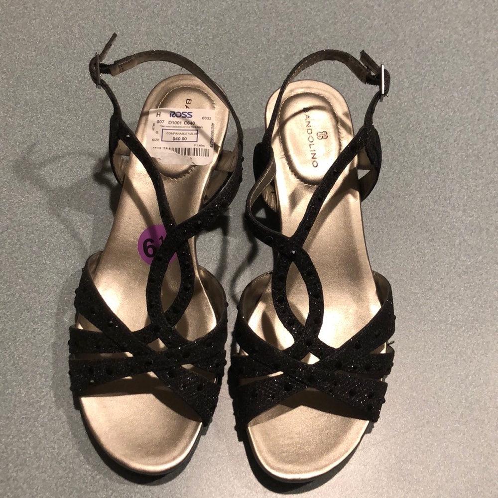 Bandolino Wedge Sandals with Sparkles 6 1/2 - Picture 1 of 16